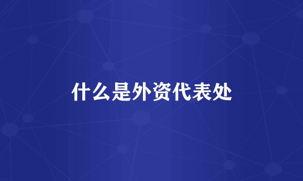 什么是外资代表处