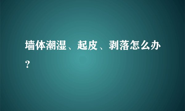 墙体潮湿、起皮、剥落怎么办？