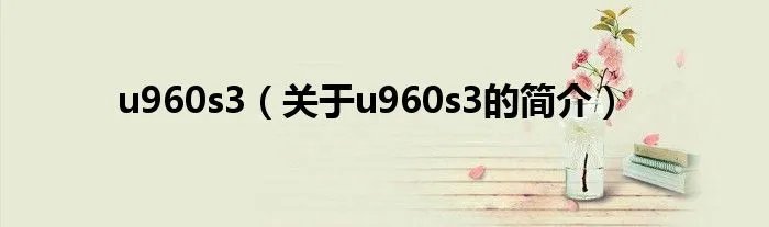 u960s3（关于u960s3的简介）