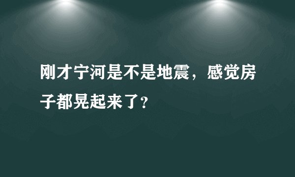 刚才宁河是不是地震，感觉房子都晃起来了？