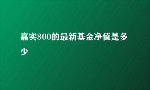 嘉实300的最新基金净值是多少