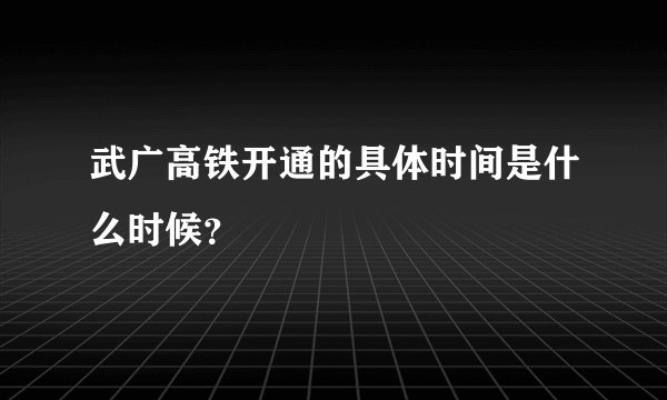 武广高铁开通的具体时间是什么时候？