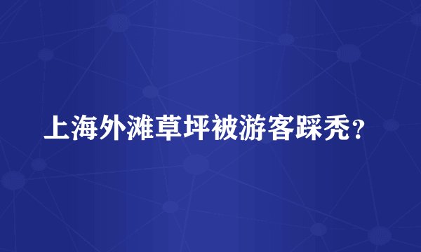 上海外滩草坪被游客踩秃？