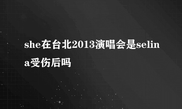 she在台北2013演唱会是selina受伤后吗
