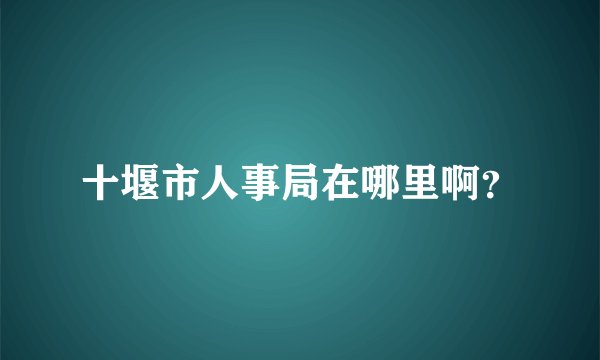 十堰市人事局在哪里啊？