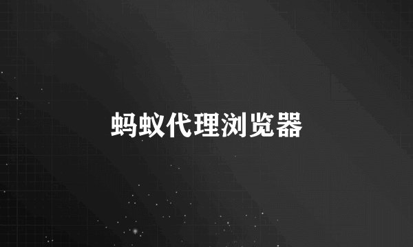 蚂蚁代理浏览器
