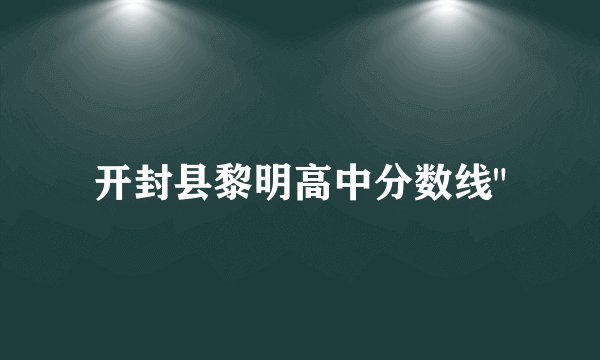 开封县黎明高中分数线