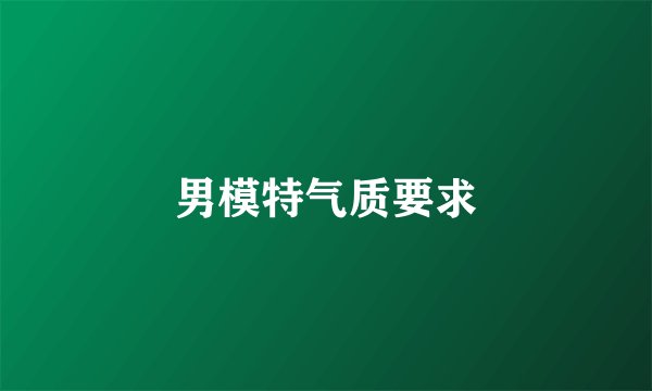 男模特气质要求