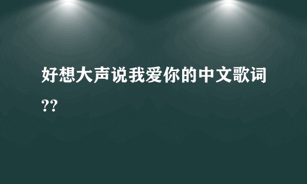 好想大声说我爱你的中文歌词??