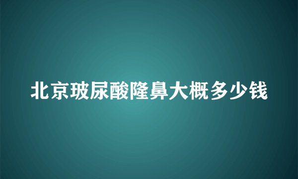 北京玻尿酸隆鼻大概多少钱