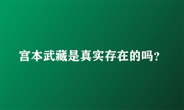 宫本武藏是真实存在的吗？
