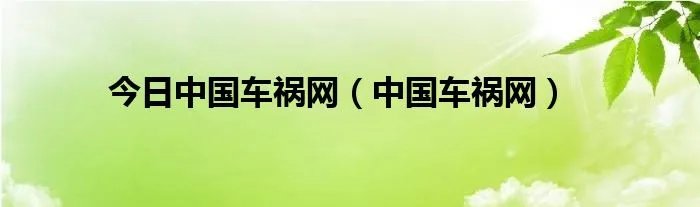 今日中国车祸网（中国车祸网）
