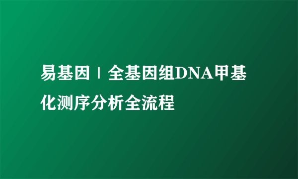 易基因|全基因组DNA甲基化测序分析全流程
