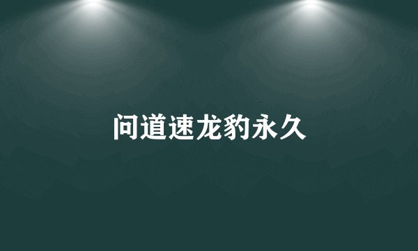 问道速龙豹永久