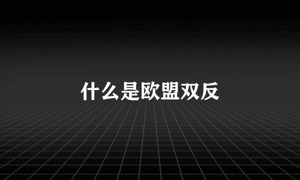 什么是欧盟双反