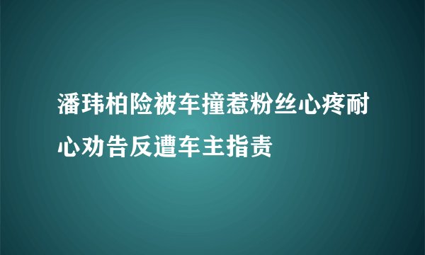 潘玮柏险被车撞惹粉丝心疼耐心劝告反遭车主指责