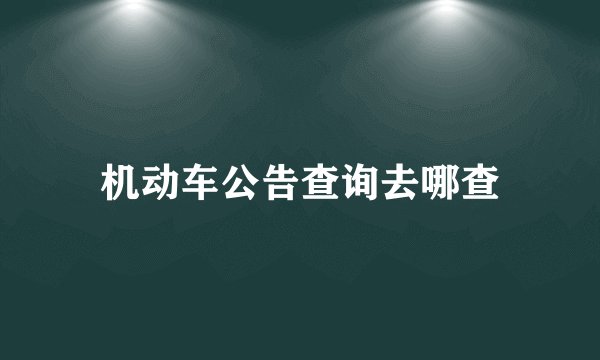 机动车公告查询去哪查