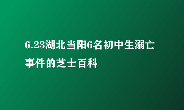 6.23湖北当阳6名初中生溺亡事件的芝士百科