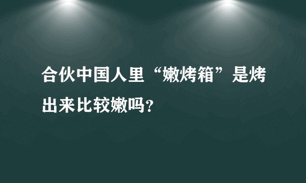 合伙中国人里“嫩烤箱”是烤出来比较嫩吗？