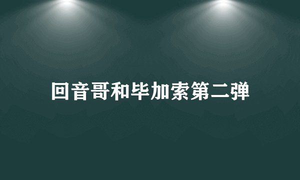 回音哥和毕加索第二弹