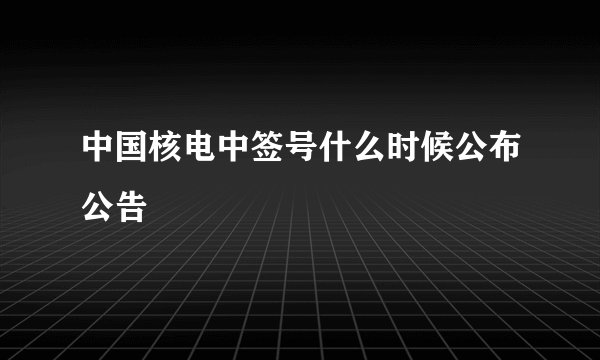 中国核电中签号什么时候公布公告