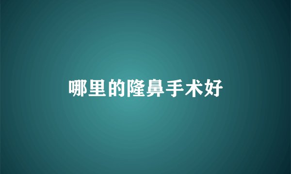 哪里的隆鼻手术好