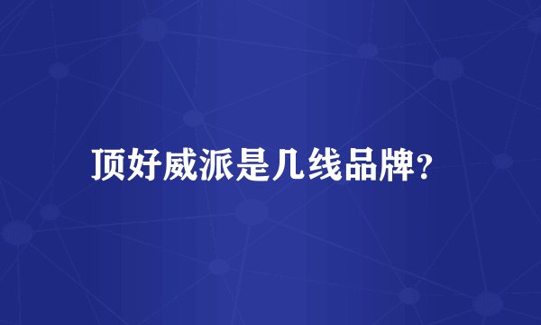 顶好威派是几线品牌？