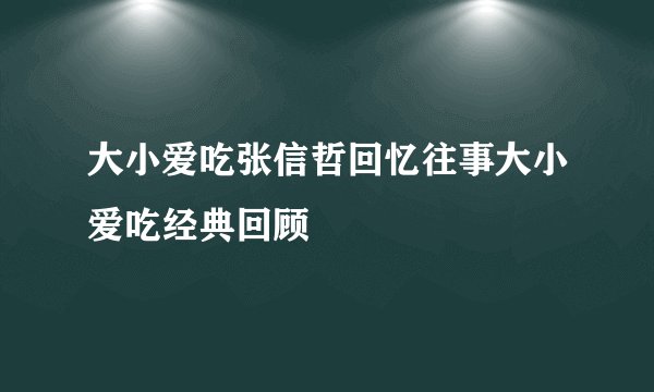 大小爱吃张信哲回忆往事大小爱吃经典回顾