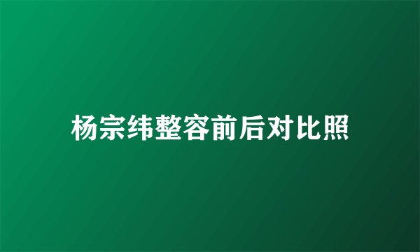 杨宗纬整容前后对比照