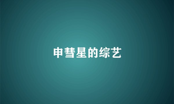 申彗星的综艺