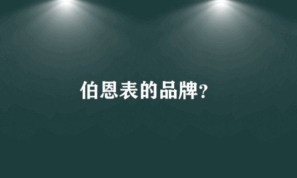 伯恩表的品牌？