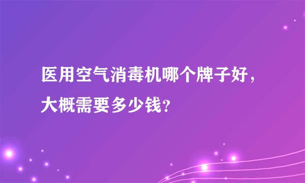 医用空气消毒机哪个牌子好,大概需要多少钱?