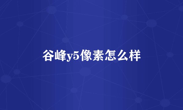 谷峰y5像素怎么样