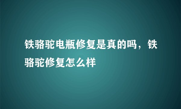 铁骆驼电瓶修复是真的吗，铁骆驼修复怎么样