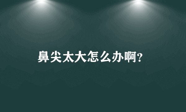 鼻尖太大怎么办啊？