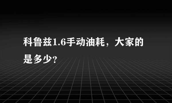 科鲁兹1.6手动油耗，大家的是多少？