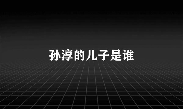 孙淳的儿子是谁