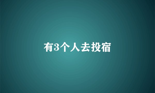 有3个人去投宿
