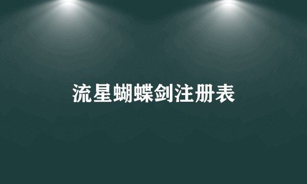 流星蝴蝶剑注册表