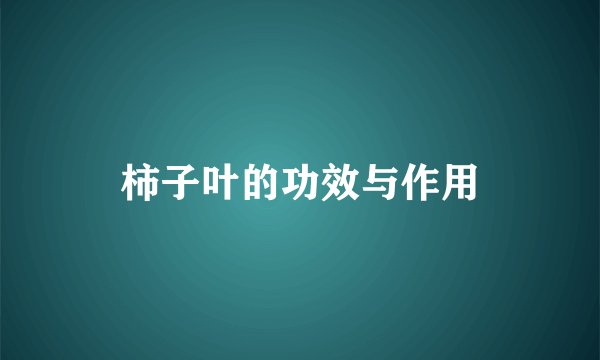 柿子叶的功效与作用