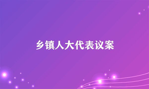 乡镇人大代表议案