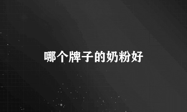 哪个牌子的奶粉好