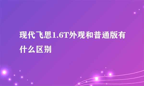 现代飞思1.6T外观和普通版有什么区别