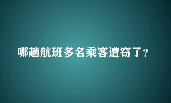 哪趟航班多名乘客遭窃了？
