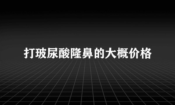 打玻尿酸隆鼻的大概价格