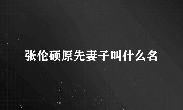 张伦硕原先妻子叫什么名