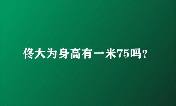 佟大为身高有一米75吗?
