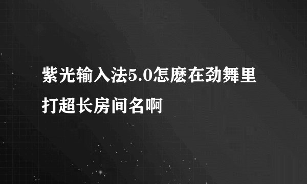 紫光输入法5.0怎麽在劲舞里打超长房间名啊