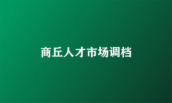 商丘人才市场调档
