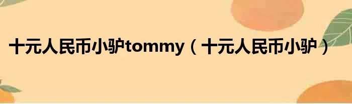 十元人民币小驴tommy（十元人民币小驴）